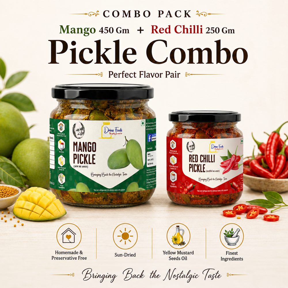 Mango 450 Gm + Red Chilli 250 Gm Pickle Combo