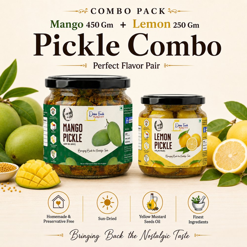Mango 450 Gm + Lemon 250 Gm Pickle Combo