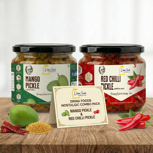 Red Chilli Pickle &  Mango Pickle Combo  (300 Gm Each)